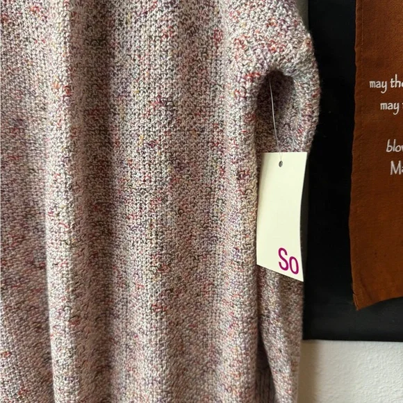 NWT SO Blush pink confetti  Long Knit Cardigan Sweater - Picture 3 of 8